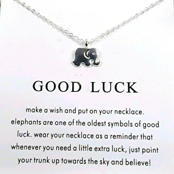 Gold Luck Solid Elephant Pendant Necklace - Picture 1 of 2
